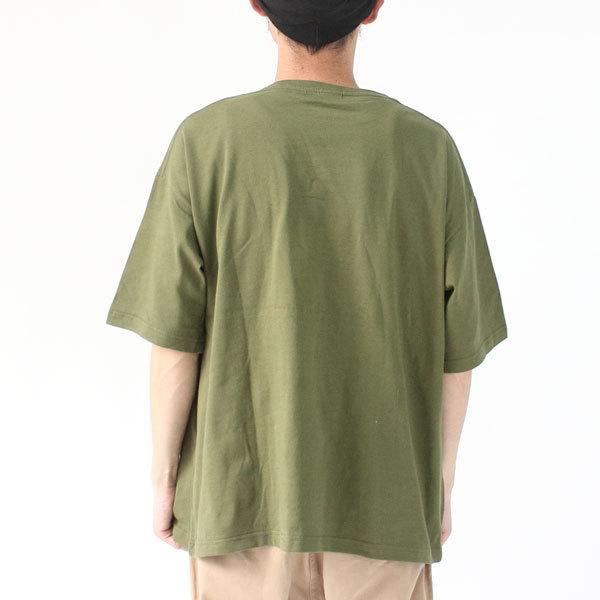 5分袖 Tシャツ メンズ 大きいサイズ ビッグTシャツ ビッグシルエット 無地 五分袖 ポケット付き | protocol | 16