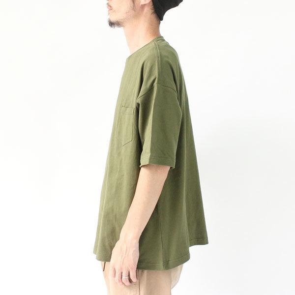 5分袖 Tシャツ メンズ 大きいサイズ ビッグTシャツ ビッグシルエット 無地 五分袖 ポケット付き | protocol | 15