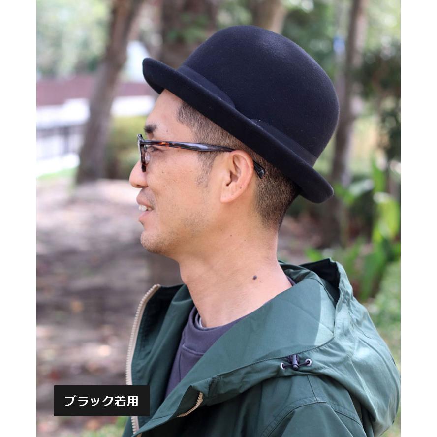 Regnuu フェルト ボーラーハット ウール 100% レディース メンズ ユニセックス ダービーハット 山高帽 大きいサイズ ブラック グレー キャメル | Regnuu | 04