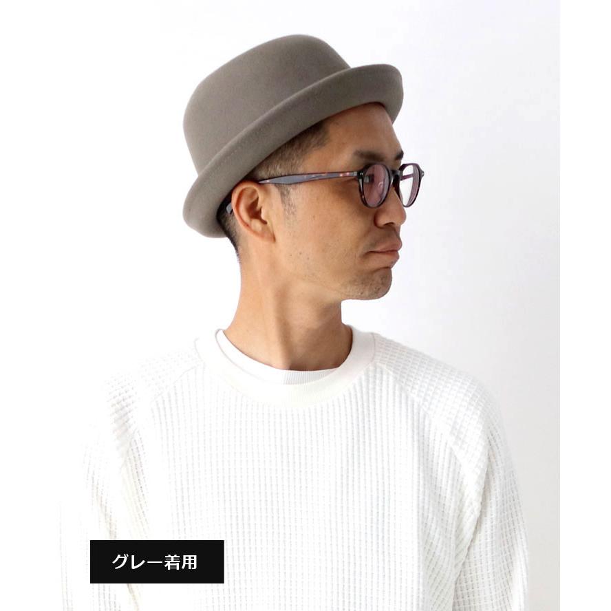 Regnuu フェルト ボーラーハット ウール 100% レディース メンズ ユニセックス ダービーハット 山高帽 大きいサイズ ブラック グレー キャメル | Regnuu | 05