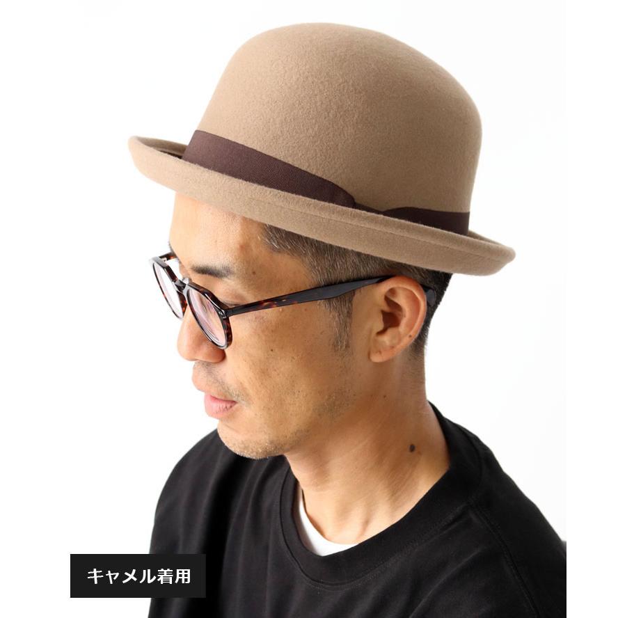 Regnuu フェルト ボーラーハット ウール 100% レディース メンズ ユニセックス ダービーハット 山高帽 大きいサイズ ブラック グレー キャメル | Regnuu | 06