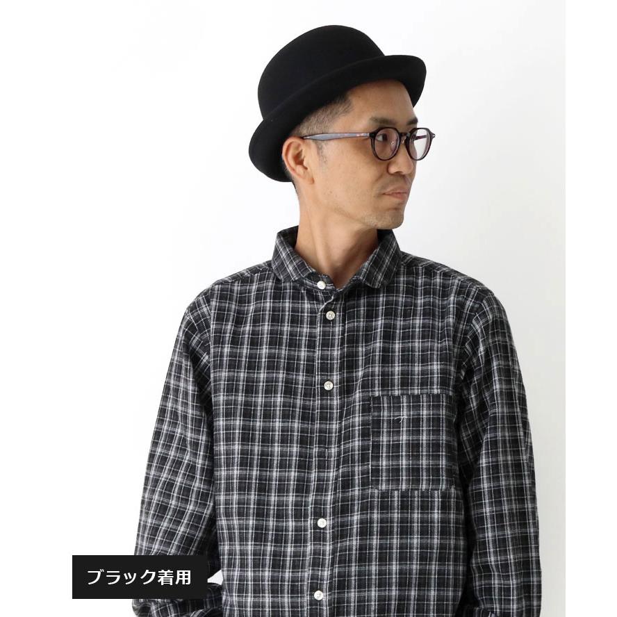 Regnuu フェルト ボーラーハット ウール 100% レディース メンズ ユニセックス ダービーハット 山高帽 大きいサイズ ブラック グレー キャメル | Regnuu | 07