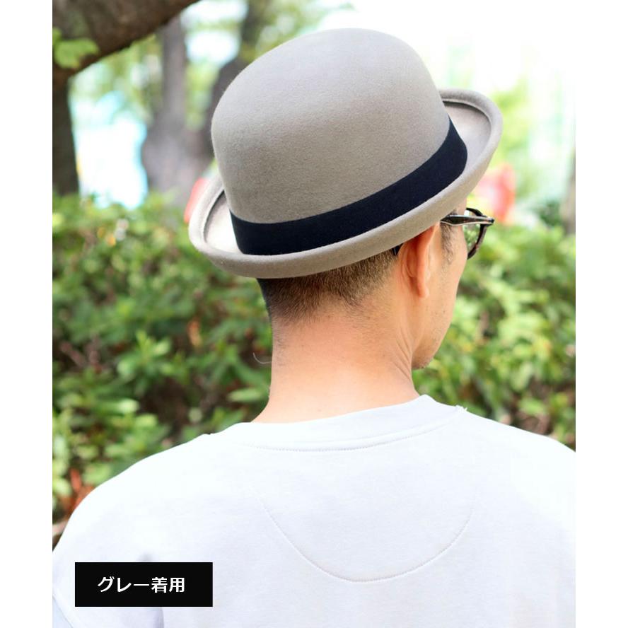 Regnuu フェルト ボーラーハット ウール 100% レディース メンズ ユニセックス ダービーハット 山高帽 大きいサイズ ブラック グレー キャメル | Regnuu | 08
