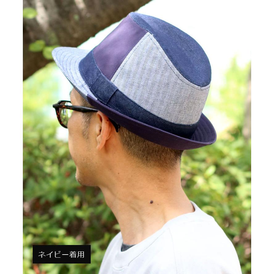 爆買 Regnuu クレイジー デニム 中折れハット ハイバック メンズ レディース 帽子 大きいサイズ デニムパッチワーク アウトドア 日よけ カジュアル ユニセックス | Regnuu | 04