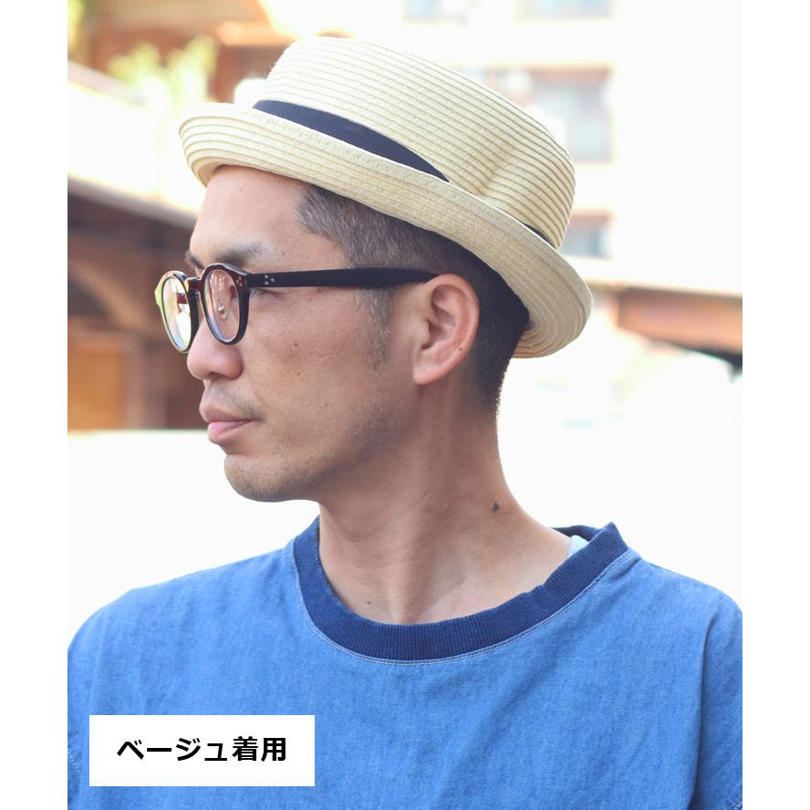 58.5cmと63cmの2サイズ展開 麦わら帽子 ポークパイ メンズ レディース 折りたたみ Regnuu リヌー ペーパーブレード ポークパイハット つば広 UV カンカン帽 | Regnuu | 07