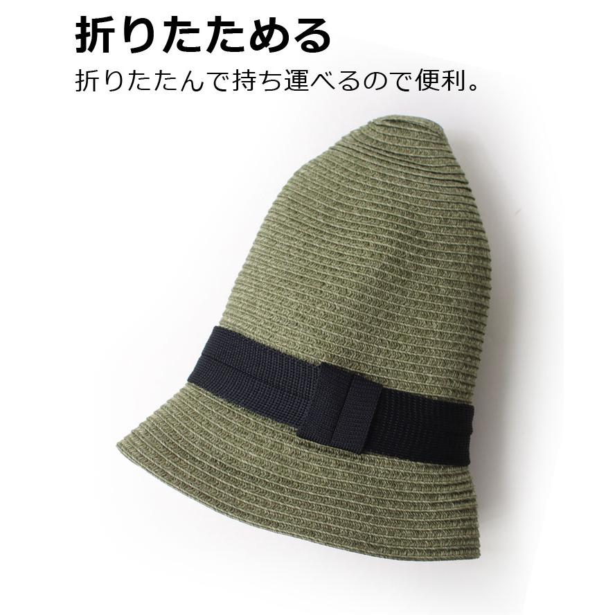 麦わら帽子 レディース メンズ 折りたたみ  Regnuu リヌー 細編みポリブレード ハット 10631 つば広麦わら帽子 UV | Regnuu | 14