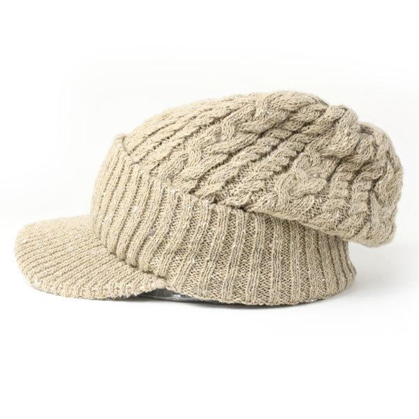 つば付きニット帽 レディース 帽子 ケーブルニットキャスケット / 冬 秋冬 秋冬 もこもこ ボア ニット キャップ キャスケット ゴルフ | protocol | 15