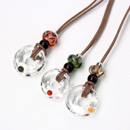 DragonPipe ドラゴンパイプ Ring＆Bead  ペンダント ネックレス -ブラック- パイレックス ガラス ネックレス | 