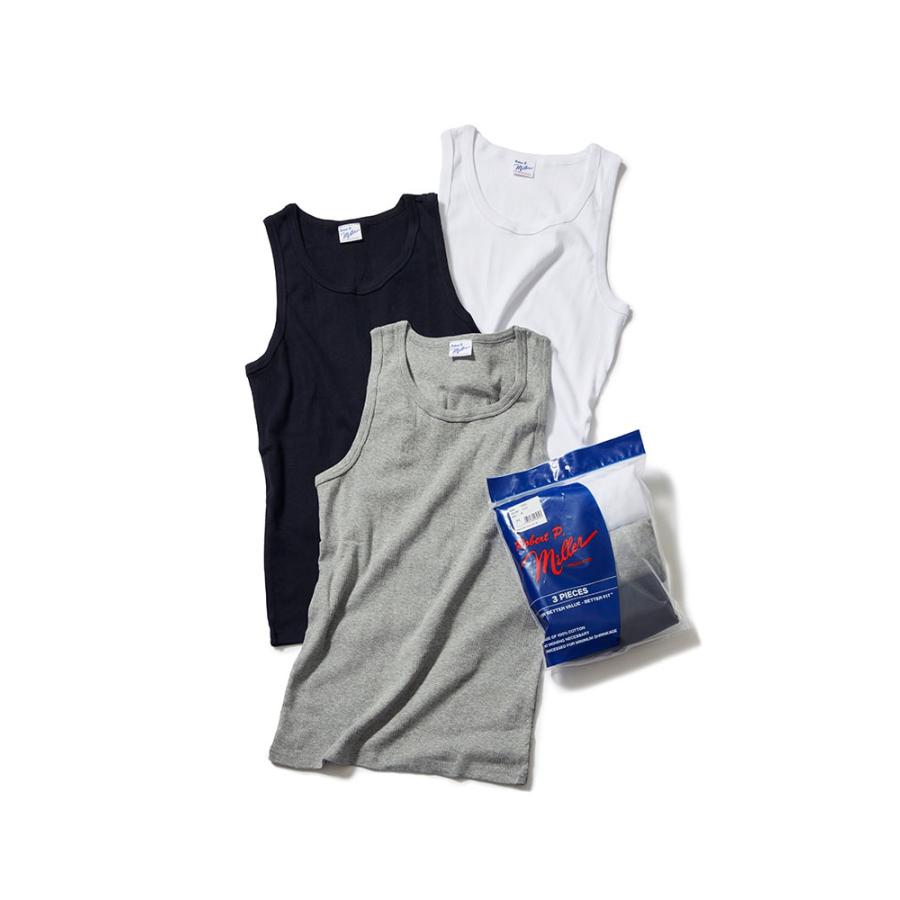 爆買 / Robert P.Miller ロバート・ピー・ミラー 3P Panel-rib Tanktop メンズ 3枚組 タンクトップ パネルリブ 綿100% コットン インナー ノースリーブ | Robert P. Miller | 06