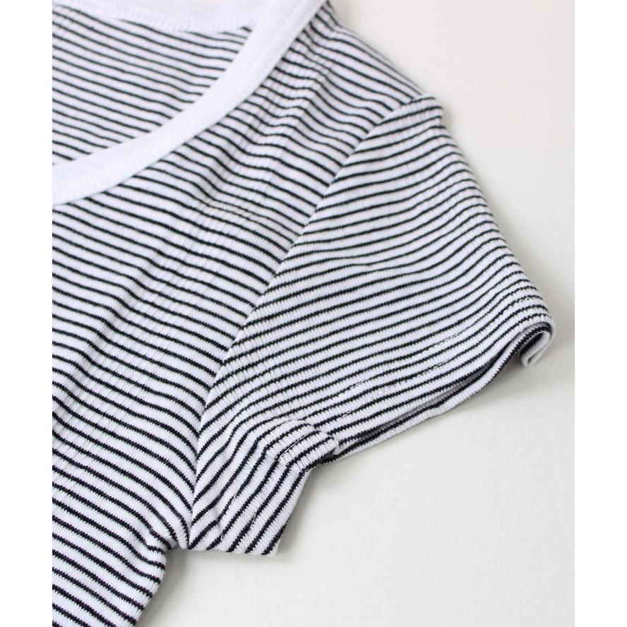 レディース トップス 半袖 レディースインナー ロバート ピー ミラー Robert P.Miller パネルリブ 半袖 Tシャツ 807C 綿100% 肌着 | Robert P. Miller | 08
