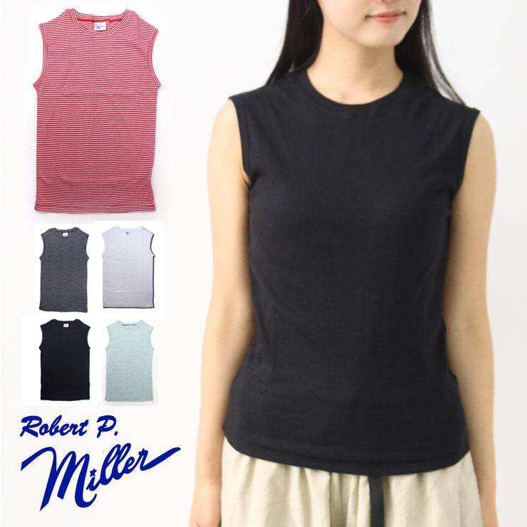 タンクトップ レディース ボーダー Robert P.Miller ロバート ピー ミラー パネルリブ 848c 春 夏 春夏 ノースリーブ Tee | Robert P. Miller