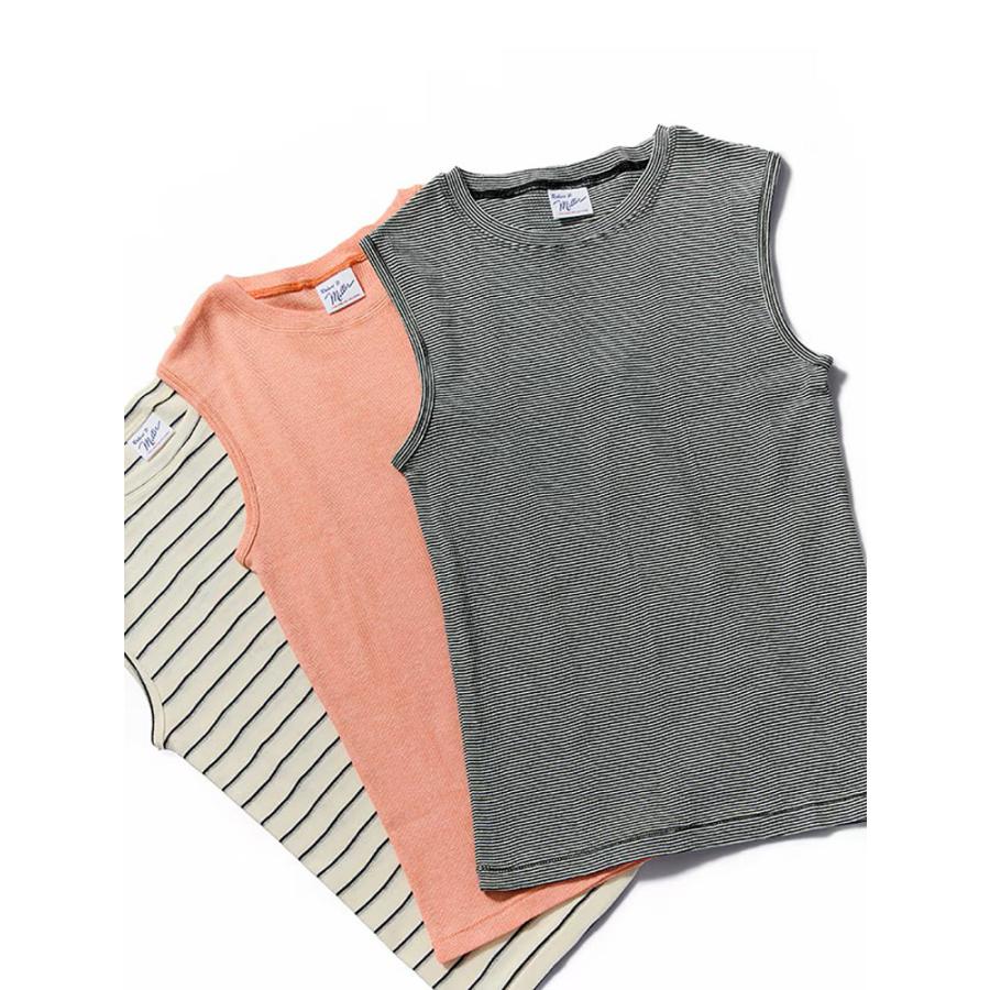 タンクトップ レディース ボーダー Robert P.Miller ロバート・ピー・ミラー  パネルリブ 848c 春 夏 春夏 ノースリーブ Tee | Robert P. Miller | 19