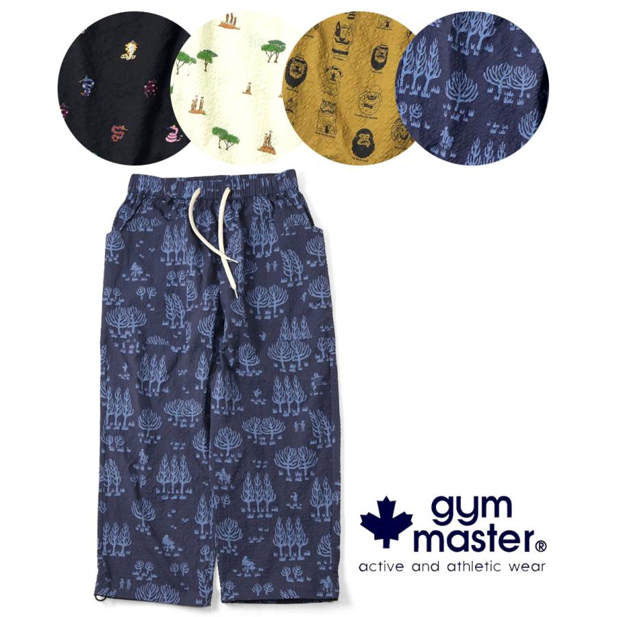 gym master ジムマスター 総柄シアサッカーハッピーペイントパンツ G733766 メンズ 春夏 イージーパンツ シアサッカーパンツ 総柄パンツ 軽量 速乾 アウトドア | gym master