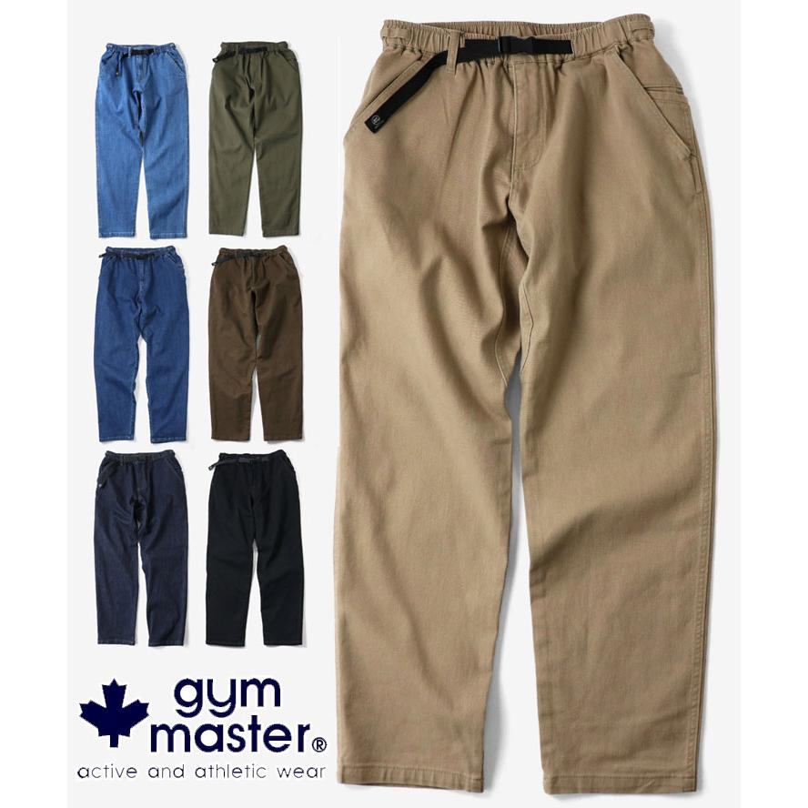 爆買 / gym master ジムマスター ストレッチデニム＆ツイル テーパードパンツ G833721 デニムパンツ ジーンズ イージーパンツ ウェビングベルト | gym master