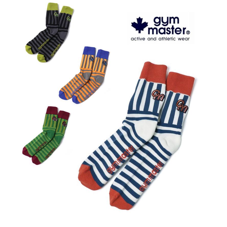 gym master ジムマスター GYM刺繍ストライプボーダーソックス G666752 靴下 メンズ レディース ストライプ ボーダー キャンプ フェス グランピング | gym master
