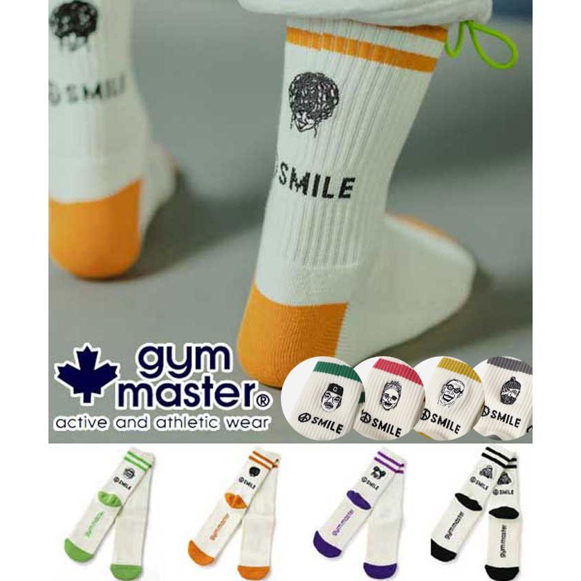 gym master ジムマスター SMILE 刺繍 ライン ソックス G966630