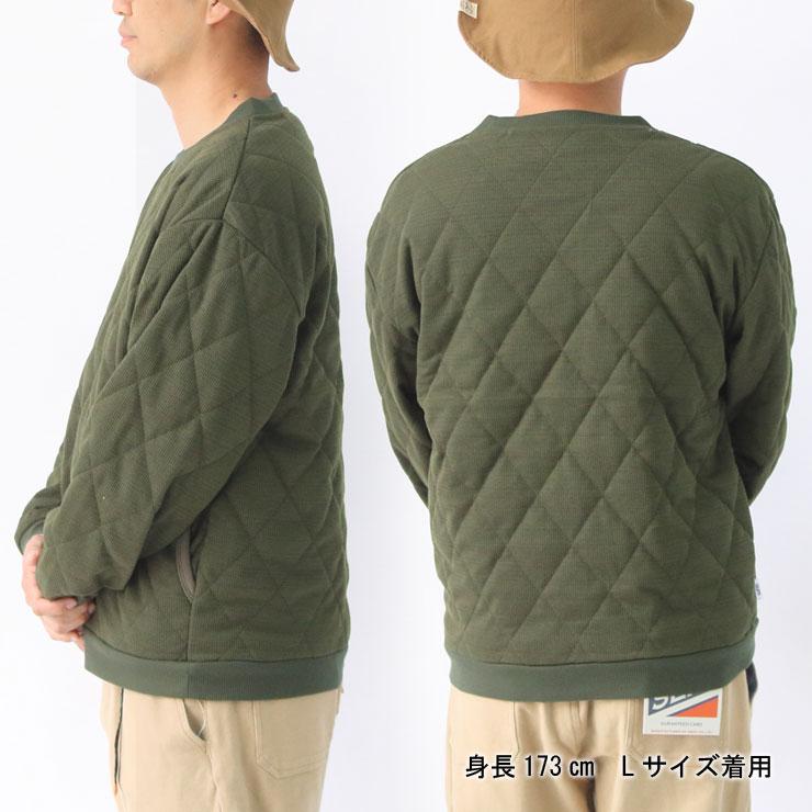 キルティングジャケット メンズ ジムマスター キルティングワッフルクルーネック gym master G221716 | gym master | 10