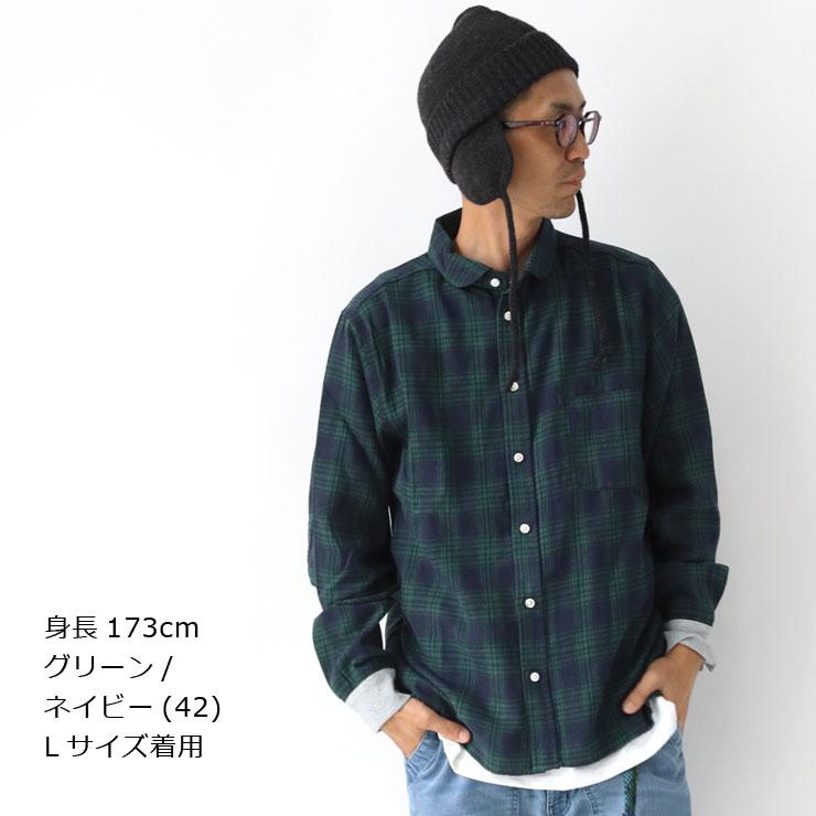 爆買 ジムマスター シャツ メンズ レディース gym master 2WAYショールカラーチェックネルシャツ g433755 ネルシャツ チェックシャツ | gym master | 10