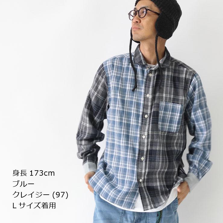 爆買 ジムマスター シャツ メンズ レディース gym master 2WAYショールカラーチェックネルシャツ g433755 ネルシャツ チェックシャツ | gym master | 11