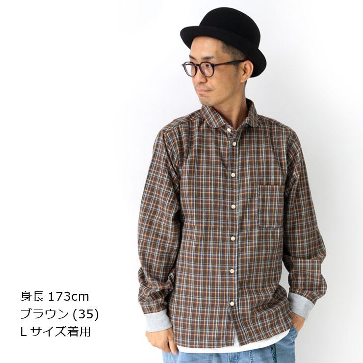 爆買 ジムマスター シャツ メンズ レディース gym master 2WAYショールカラーチェックネルシャツ g433755 ネルシャツ チェックシャツ | gym master | 12