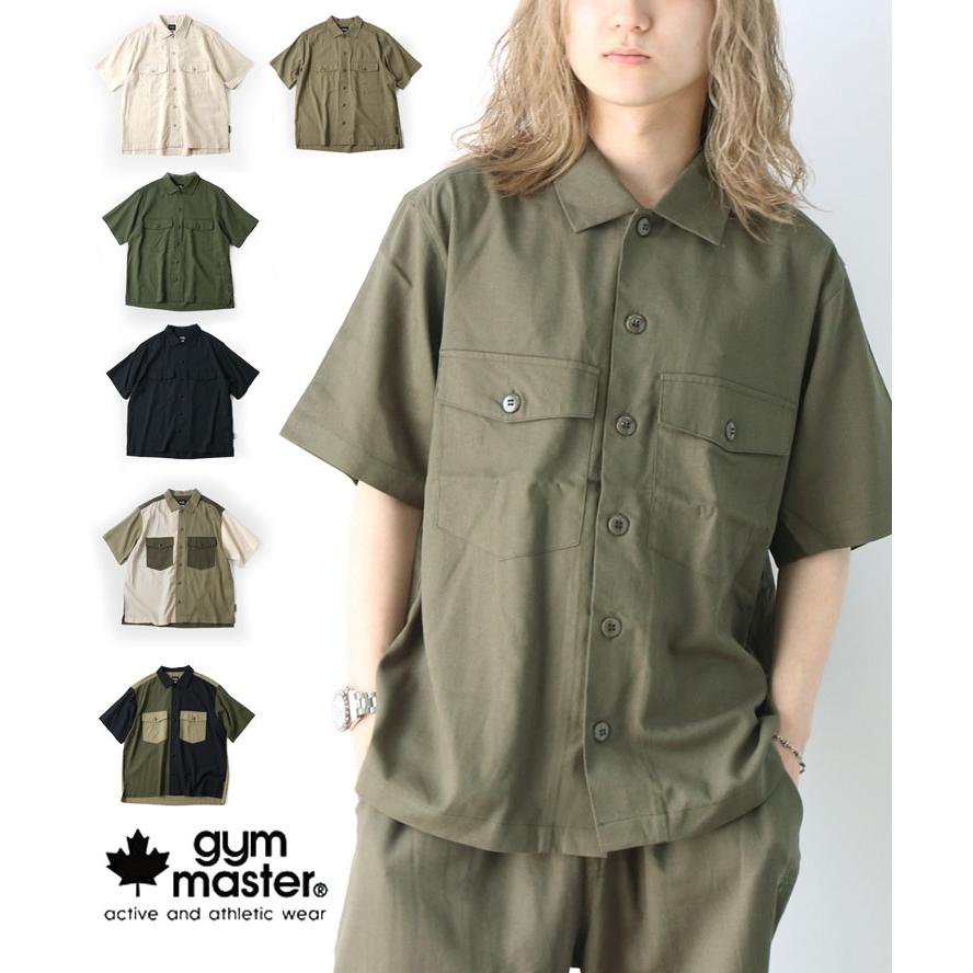 gym master ジムマスター 麻レーヨン シャツ 半袖 メンズ G521720  大きいサイズ 春 夏 春夏 | gym master