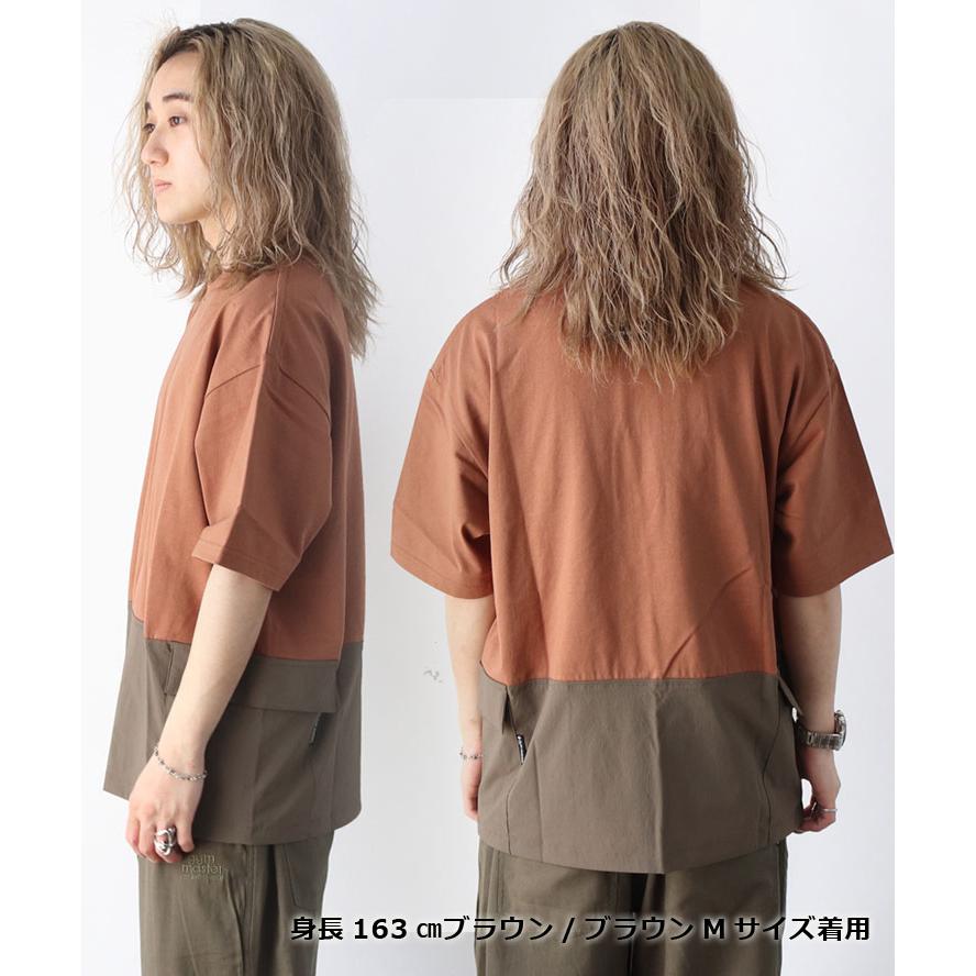 ジムマスター tシャツ 半袖 大きいサイズ 半袖 tシャツ gym master マイクロリップ 天竺切り替えTee G521728 キャンプ | gym master | 09