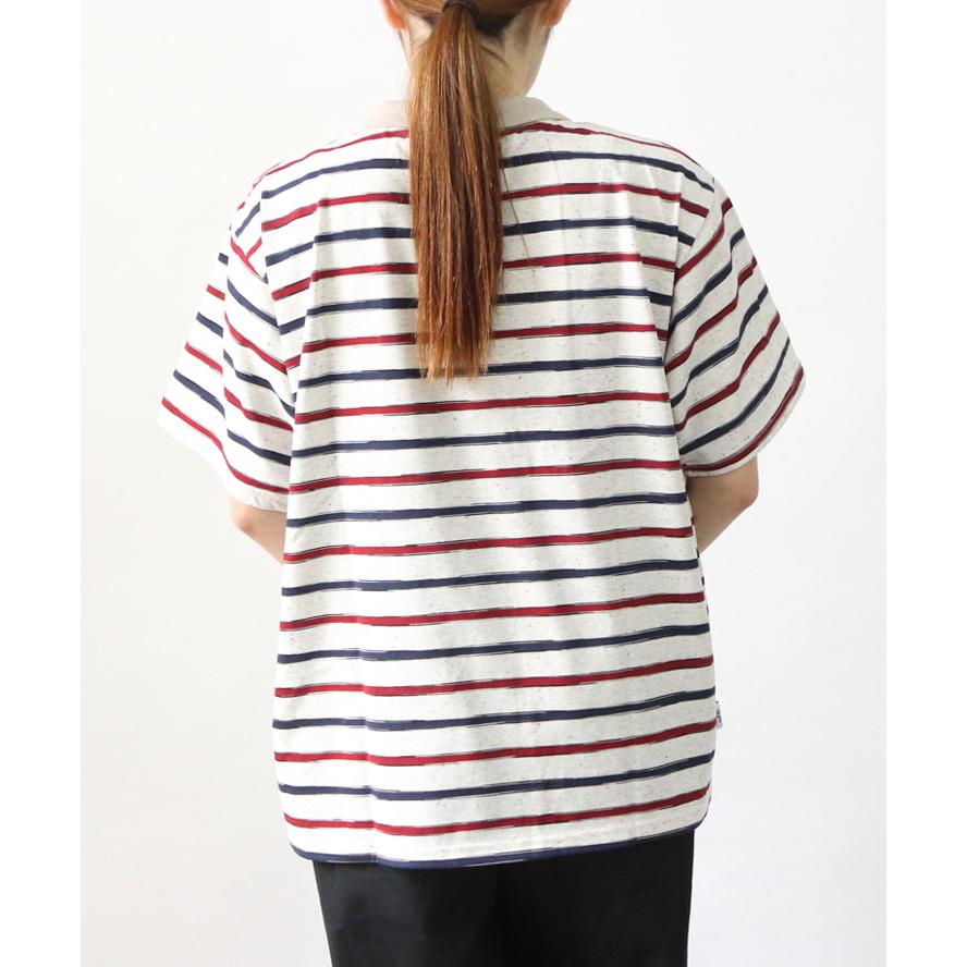 gym master ジムマスター ブルドック刺繍 ボーダー ポロシャツ ヘンリーネック 半袖 大きいサイズ G521742 | gym master | 08