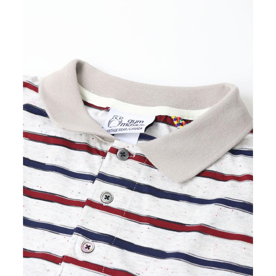 gym master ジムマスター ブルドック刺繍 ボーダー ポロシャツ ヘンリーネック 半袖 大きいサイズ G521742 | gym master | 10