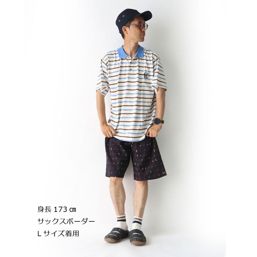 gym master ジムマスター ブルドック刺繍 ボーダー ポロシャツ ヘンリーネック 半袖 大きいサイズ G521742 | gym master | 09