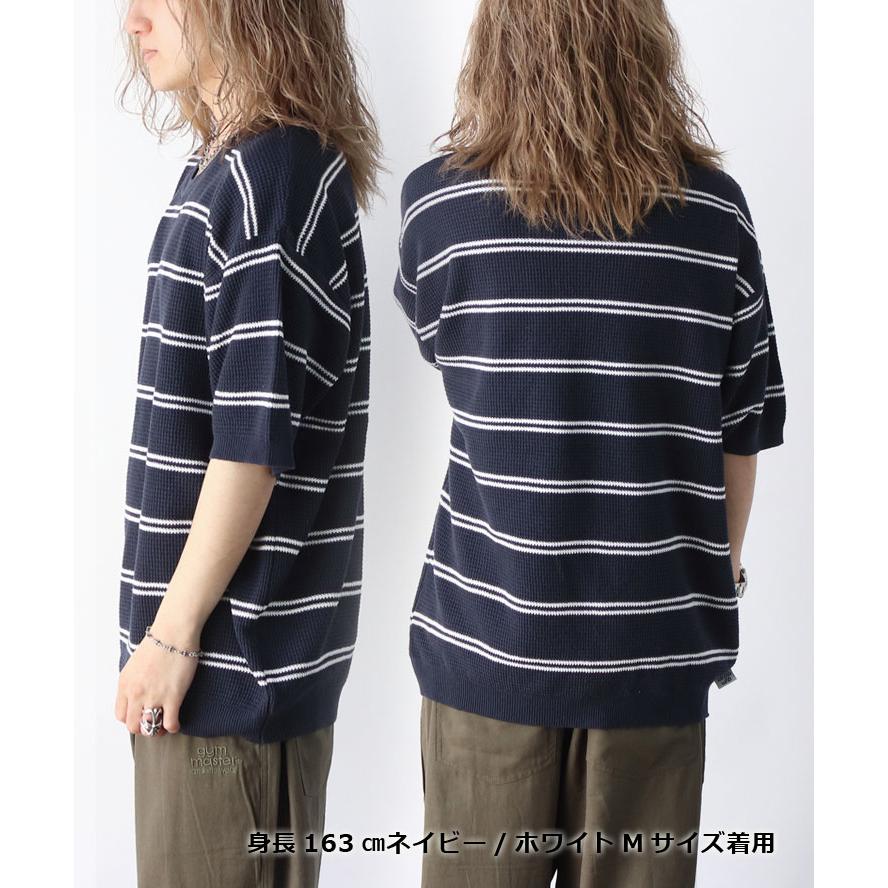 tシャツ メンズ 半袖 ブランド レディース gym master ジムマスター ハイゲージ ニット ボーダー クルーネック G521751  通販 | gym master | 04