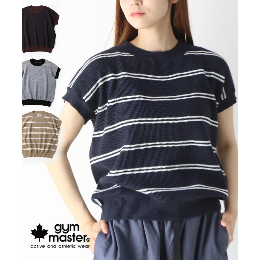 カットソー レディース  Tシャツ レディース gym master ジムマスター ハイゲージ ニットボーダー フレンチスリーブ Tee G521753 | gym master