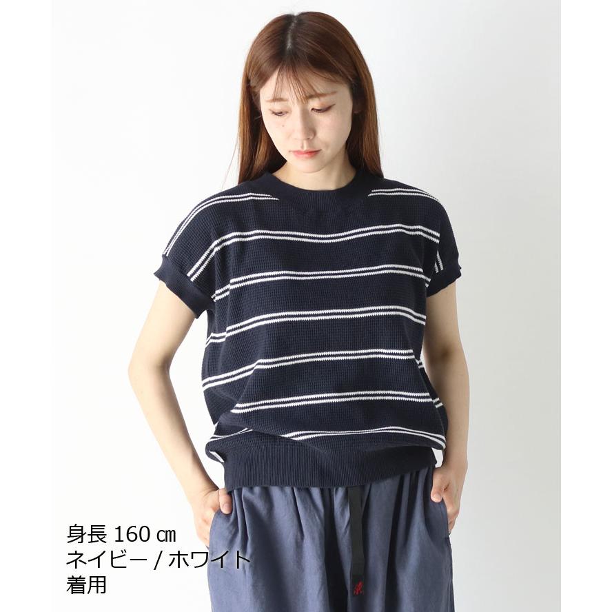 カットソー レディース  Tシャツ レディース gym master ジムマスター ハイゲージ ニットボーダー フレンチスリーブ Tee G521753 | gym master | 05