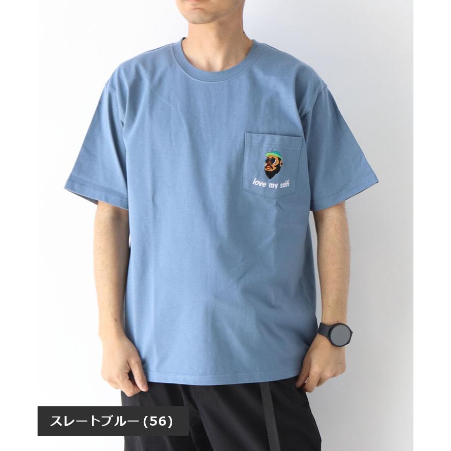 ジムマスター tシャツ 半袖 メンズ 大きいサイズ レディース gym master 7.4oz love my self ポケットTee G521791 大きめ キャンプ | gym master | 08