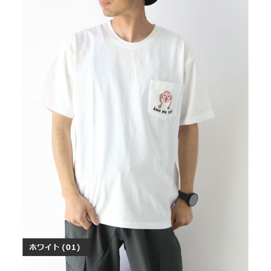 ジムマスター tシャツ 半袖 メンズ 大きいサイズ レディース gym master 7.4oz love my self ポケットTee G521791 大きめ キャンプ | gym master | 09