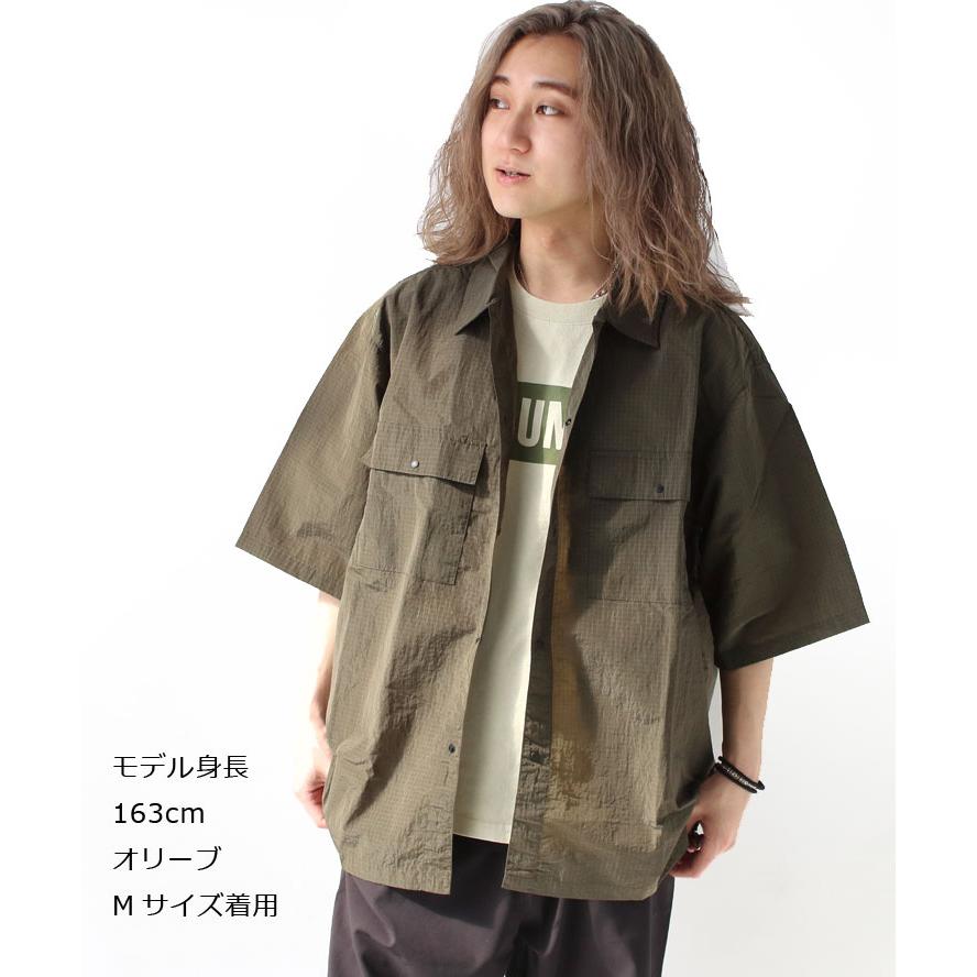 爆買 gym master ジムマスター リップストップナイロンシャツ 半袖シャツ メンズ 大きいサイズ G533711 | gym master | 07