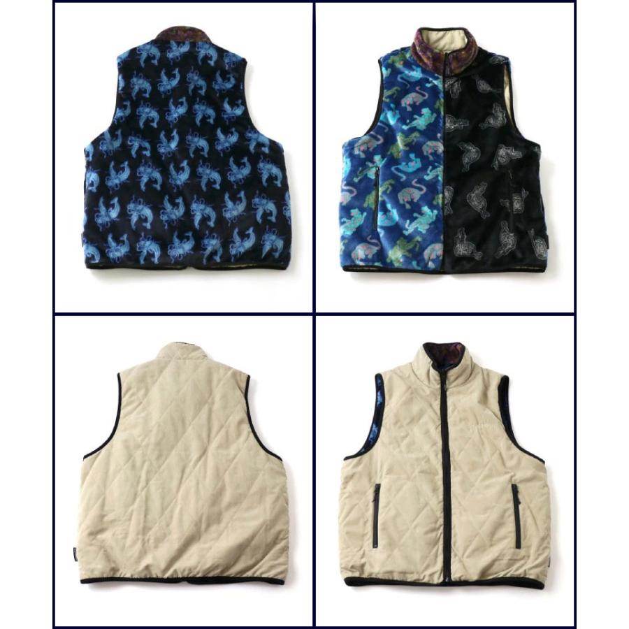 gym master ジムマスター キルト×ハッピーペイントボアリバーシブル ベスト G621750 メンズ レディース ボアジャケット フリース キルトジャケット 秋 冬 秋冬 | gym master | 06
