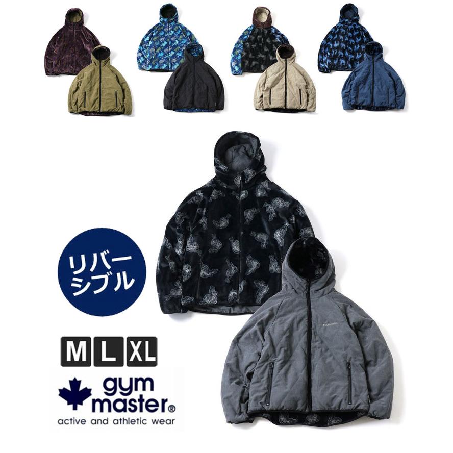 gym master ジムマスター キルト×ハッピーペイントボア RV フードジャケット G621751 メンズ レディース ボアジャケット フリース キルト 秋 冬 秋冬 | gym master