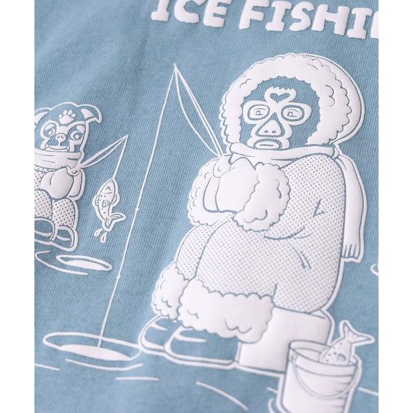 gym master ジムマスター 7.4oz ICE FISHING Tee G721791 メンズ 半袖 Tシャツ 春夏 ヘビーウェイト 厚手 プリントTシャツ コットン カジュアル アウトドア | gym master | 08