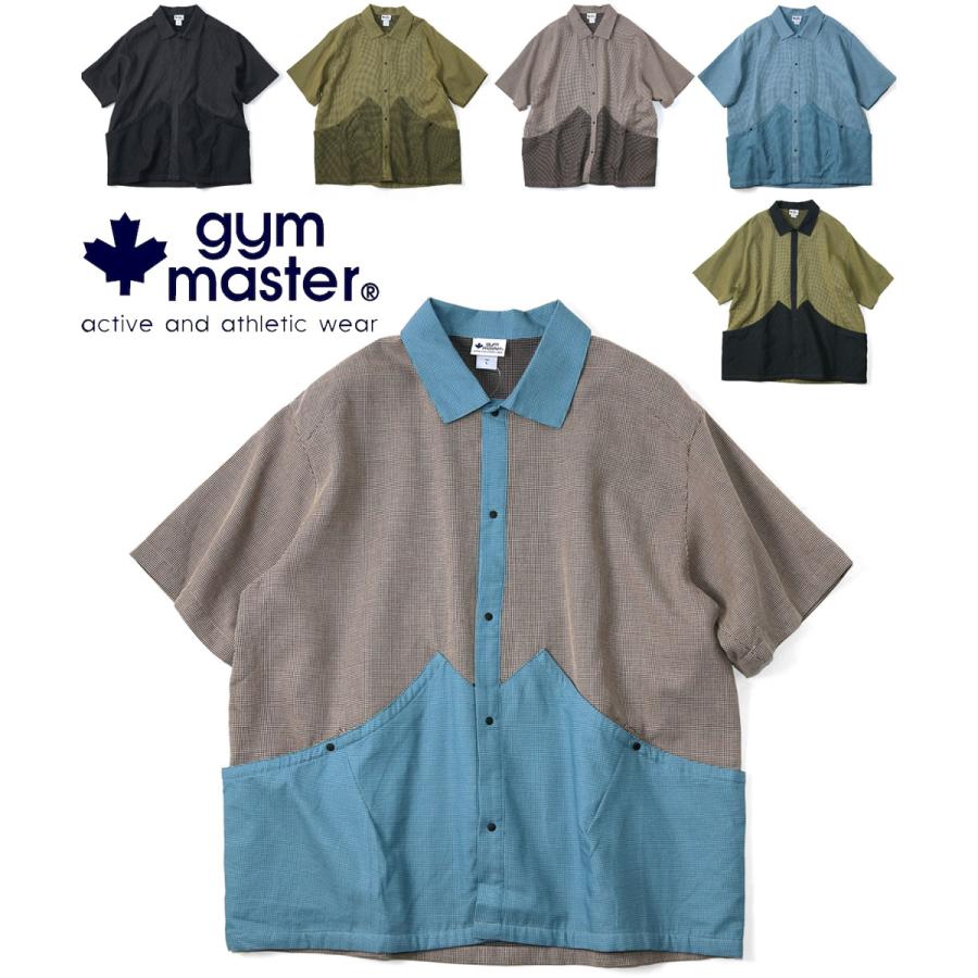 gym master ジムマスター 半袖シャツ メンズ ワッフルウィーブ コットン100％ スナップボタン 軽量 清涼 ワッフル生地 カジュアル アウトドア G733728 | gym master