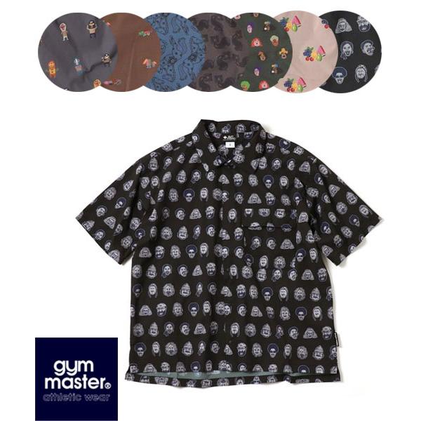 gym master ジムマスター 半袖シャツ メンズ UL-GRID ハッピーペイント 総柄シャツ 軽量 アウトドア キャンプ 春夏 G733734 | gym master