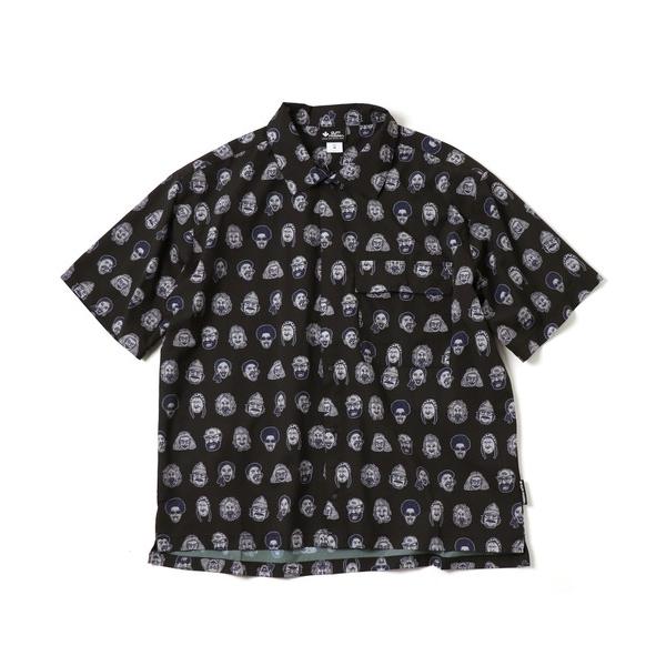 gym master ジムマスター 半袖シャツ メンズ UL-GRID ハッピーペイント 総柄シャツ 軽量 アウトドア キャンプ 春夏 G733734 | gym master | 08