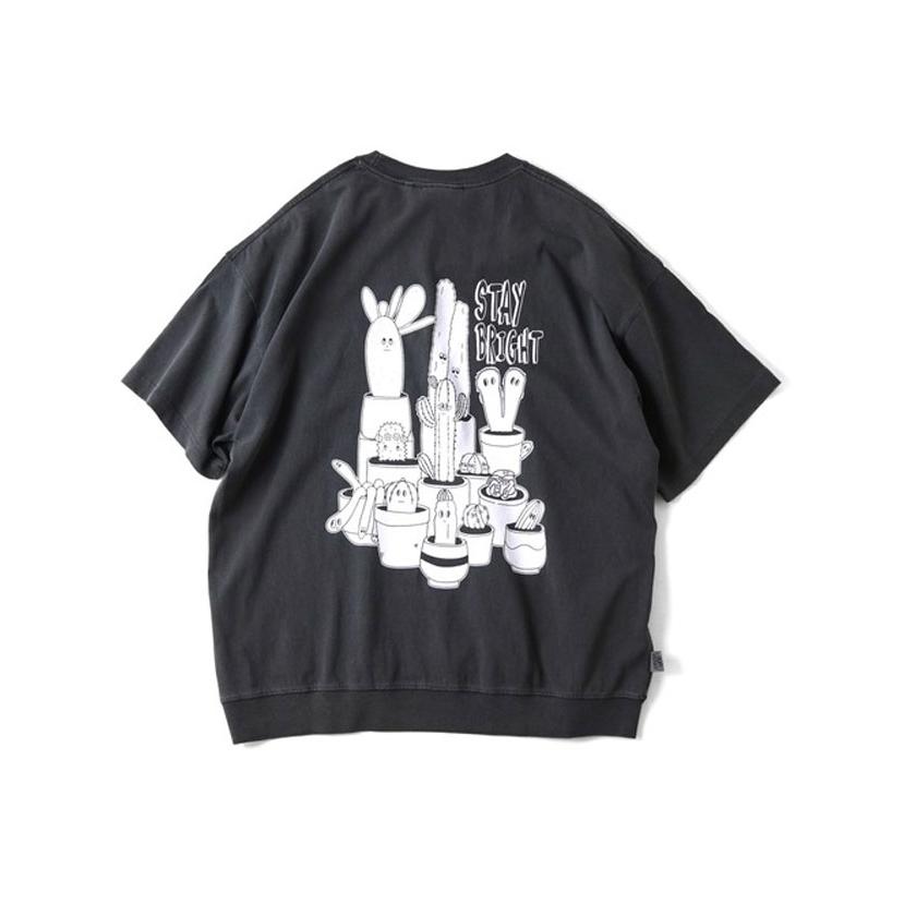 爆買 / gym master ジムマスター Tシャツ 半袖 6.2oz ピグメント サボテン ビッグTee G733782 オーバーサイズ プリントTシャツ ピグメント加工 カジュアル | gym master | 06