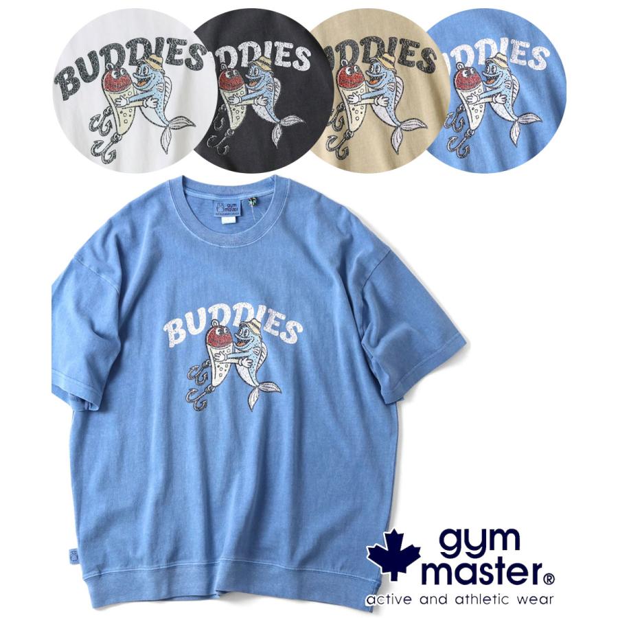 gym master ジムマスター 6.2oz ピグメント BUDDIES ビッグTee G733788 半袖 Tシャツ ビッグTシャツ オーバーサイズ ピグメント加工 プリントTシャツ アウトドア | gym master