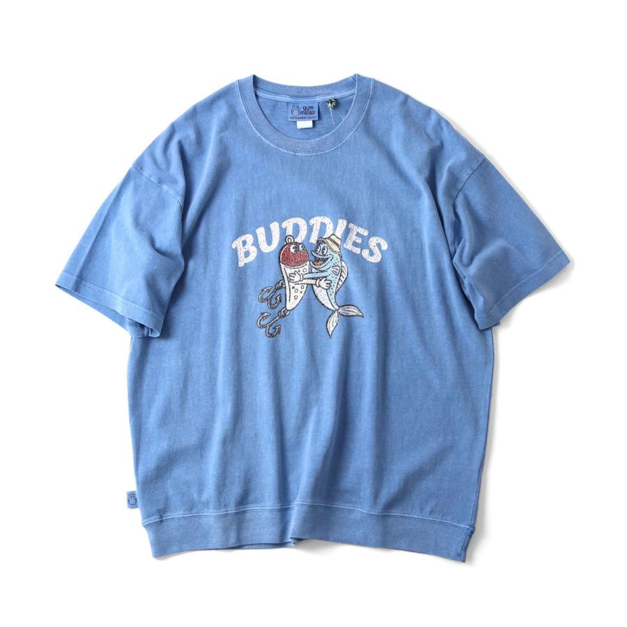 gym master ジムマスター 6.2oz ピグメント BUDDIES ビッグTee G733788 半袖 Tシャツ ビッグTシャツ オーバーサイズ ピグメント加工 プリントTシャツ アウトドア | gym master | 05