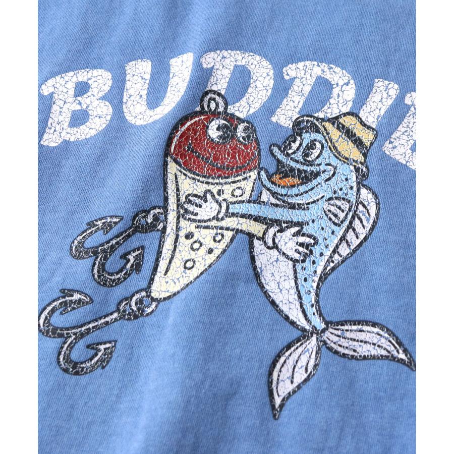 gym master ジムマスター 6.2oz ピグメント BUDDIES ビッグTee G733788 半袖 Tシャツ ビッグTシャツ オーバーサイズ ピグメント加工 プリントTシャツ アウトドア | gym master | 07
