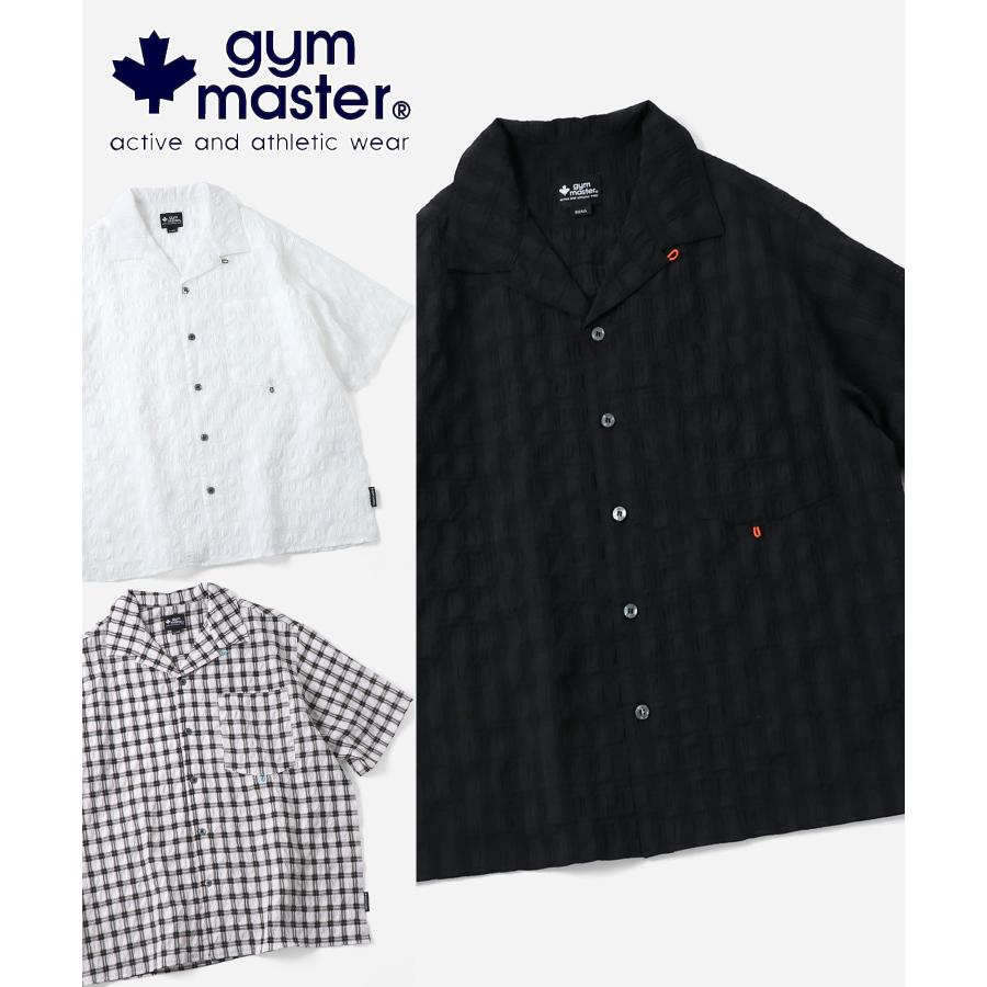 爆買 / gym master ジムマスター シアサッカーチェック開襟シャツ G745763 半袖シャツ オープンカラーシャツ シアサッカー 軽量 涼しい アウトドア | gym master