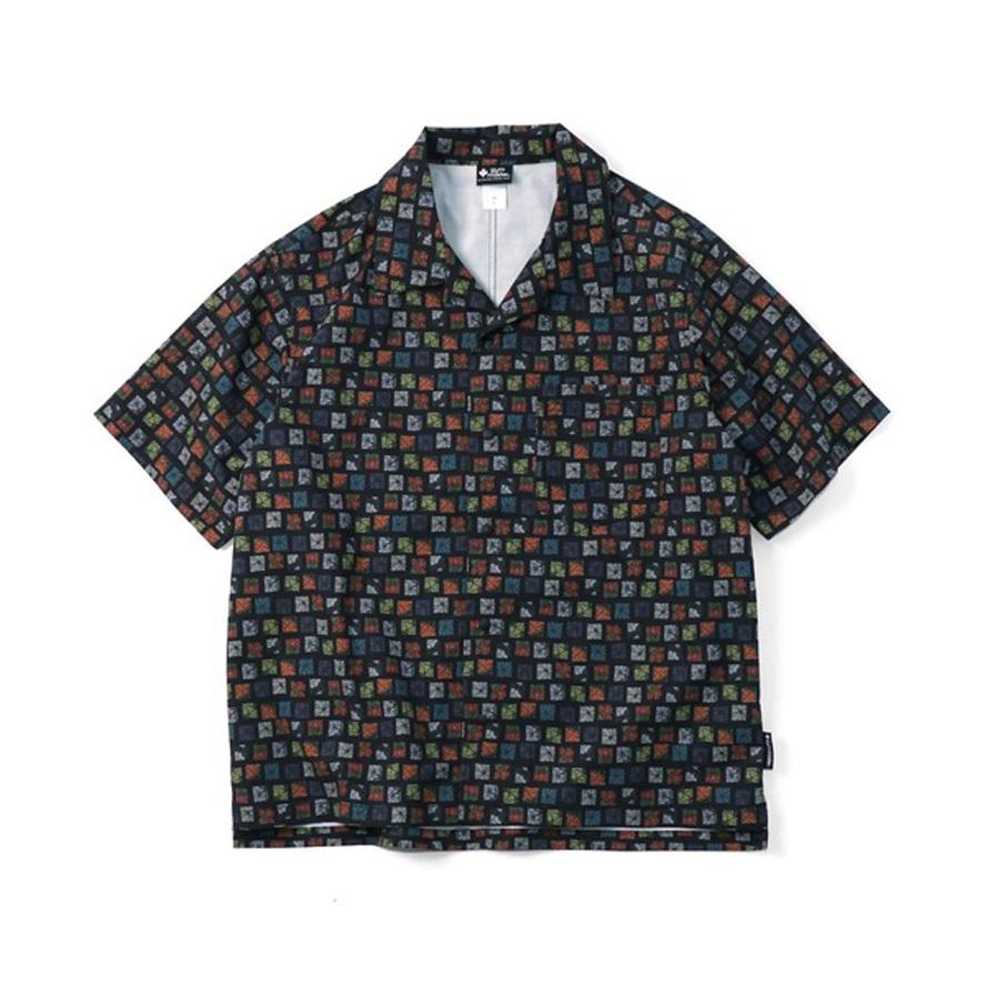 爆買 / gym master ジムマスター 半袖シャツ メンズ ストライプドビーハッピーペイントシャツ G745778 春夏 総柄シャツ 開襟シャツ 軽量 カジュアル アウトドア | gym master | 05