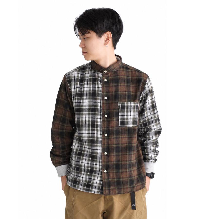 gym master ジムマスター 2WAYショールカラー チェックネルシャツ G833743 長袖 チェックシャツ フランネルシャツ バンドカラー 厚手 コットン | gym master | 08