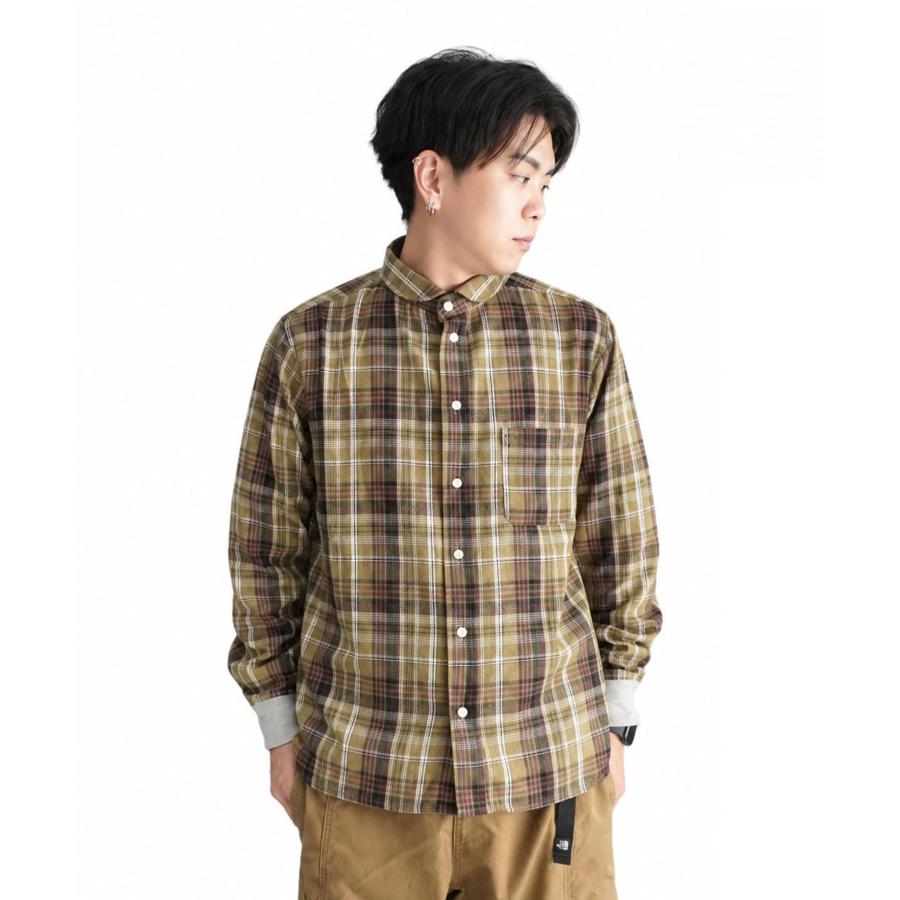 gym master ジムマスター 2WAYショールカラー チェックネルシャツ G833743 長袖 チェックシャツ フランネルシャツ バンドカラー 厚手 コットン | gym master | 09