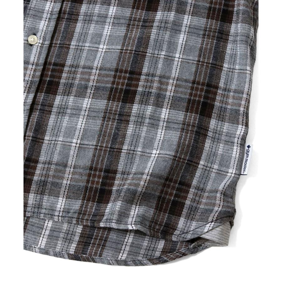 gym master ジムマスター 2WAYショールカラー チェックネルシャツ G833743 長袖 チェックシャツ フランネルシャツ バンドカラー 厚手 コットン | gym master | 11